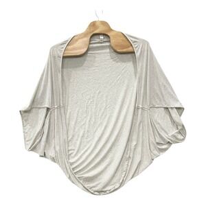 Lululemon Bubble Hem Cover Up Cardigan Heathered Light Grey Pima Cotton O/S